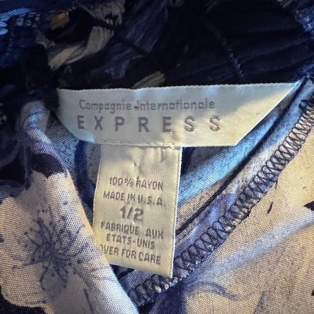 Express Women's blue/white floral rayon maxi dress